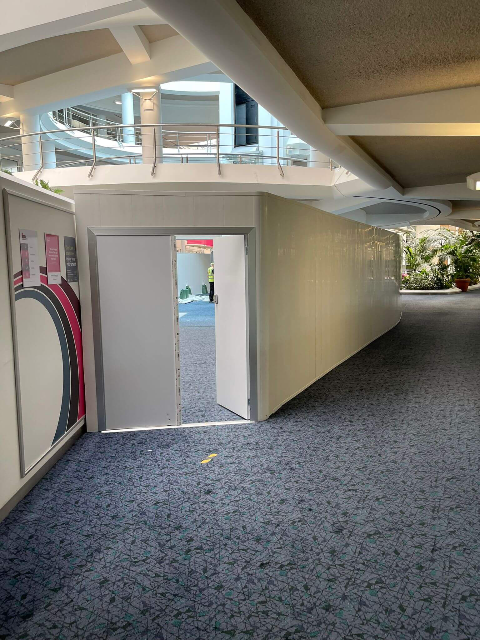 Internal hoarding system with doors